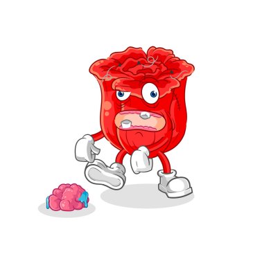 the rose zombie character.mascot vecto