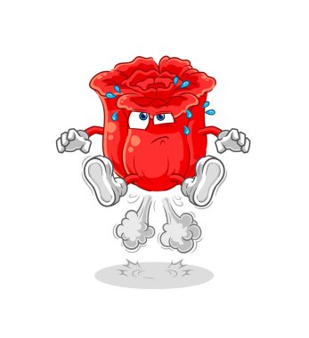 the rose fart jumping illustration. character vecto