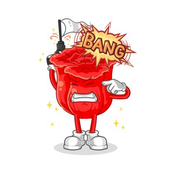 the rose warning shot mascot. cartoon vecto