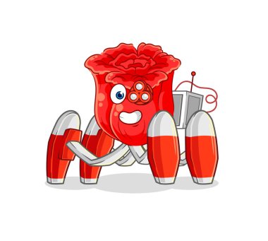 the rose future robot vector. cartoon characte