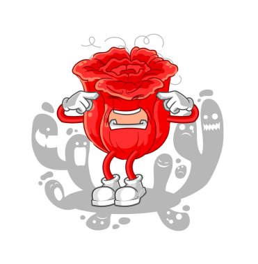 the depressed rose character. cartoon vecto