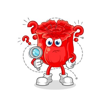 the rose searching illustration. character vecto