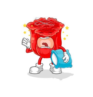 the rose yawn character. cartoon mascot vecto