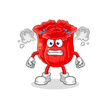 the rose very angry mascot. cartoon vecto