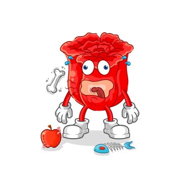 the rose burp mascot. cartoon vecto