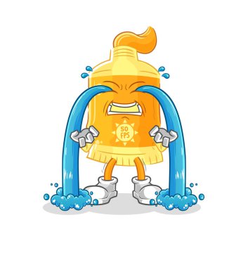the sunscreen crying illustration. character vecto