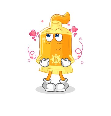 the sunscreen shy vector. cartoon characte