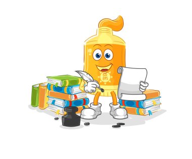 the sunscreen writer vector. cartoon characte