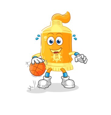 the sunscreen dribble basketball character. cartoon mascot vecto