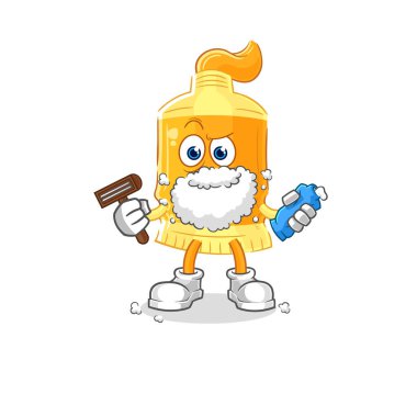 the sunscreen shave facial hair vector. cartoon characte