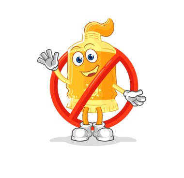 the say no to sunscreen mascot. cartoon vecto