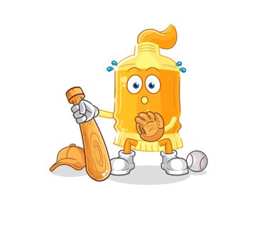 the sunscreen baseball Catcher cartoon. cartoon mascot vecto