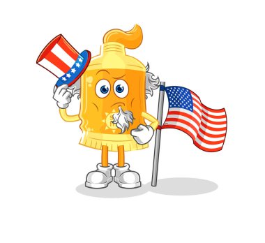 the sunscreen uncle sam character. cartoon mascot vecto