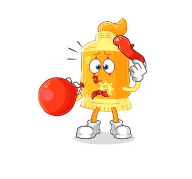 the sunscreen pantomime blowing balloon. cartoon mascot vecto