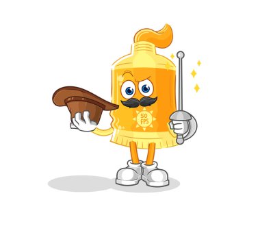 the sunscreen fencer character. cartoon mascot vecto