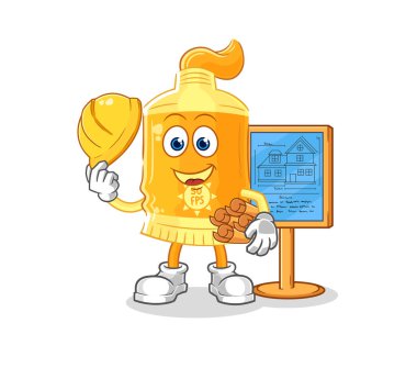 the sunscreen Architect illustration. character vecto