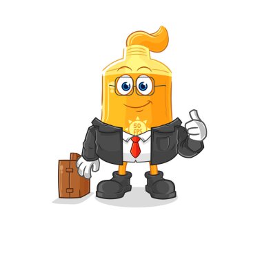 the sunscreen office worker mascot. cartoon vecto