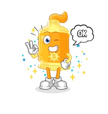 the sunscreen agree mascot. cartoon vecto