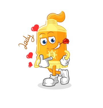 the sunscreen flirting illustration. character vecto