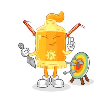 the sunscreen ninja cartoon. character vecto