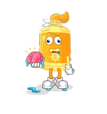 the sunscreen no brain vector. cartoon characte