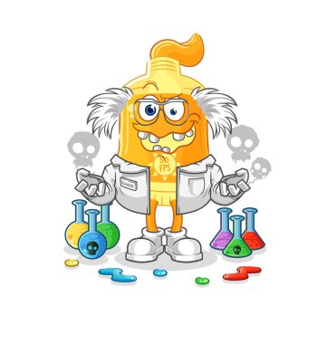the sunscreen mad scientist illustration. character vecto