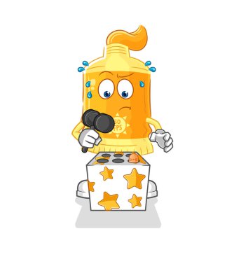 the sunscreen play whack a mole mascot. cartoon vecto