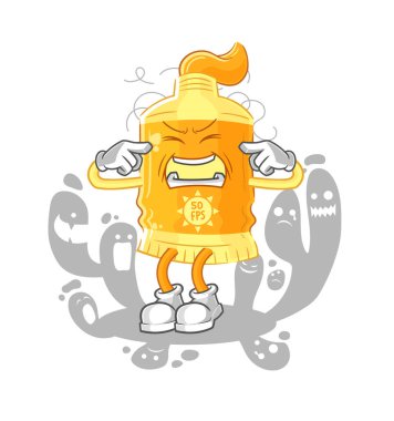 the depressed sunscreen character. cartoon vecto