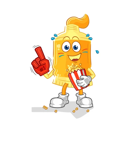 Sunscreen Fan Popcorn Illustration Character Vecto — Vettoriale Stock