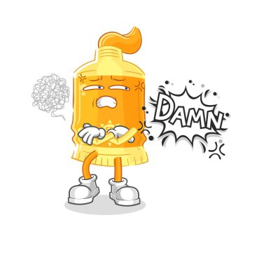 the sunscreen very pissed off illustration. character vecto