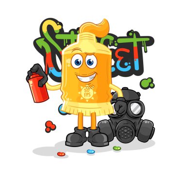 the sunscreen graffiti artist vector. cartoon characte
