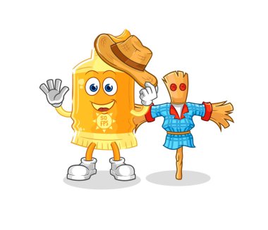 the sunscreen with scarecrows cartoon character vecto