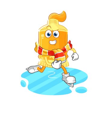 the sunscreen ice skiing cartoon. character mascot vecto