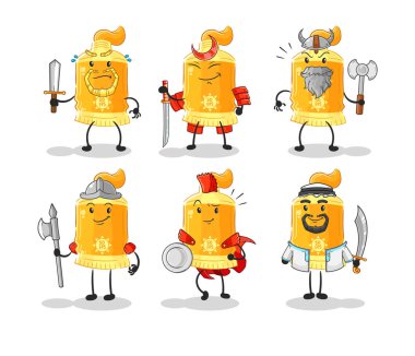 the sunscreen warrior group character. cartoon mascot vecto