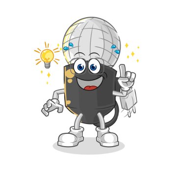 the mic got an idea cartoon. mascot vecto