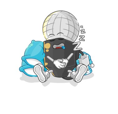 the mic sleeping character. cartoon mascot vecto