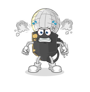 the mic very angry mascot. cartoon vecto