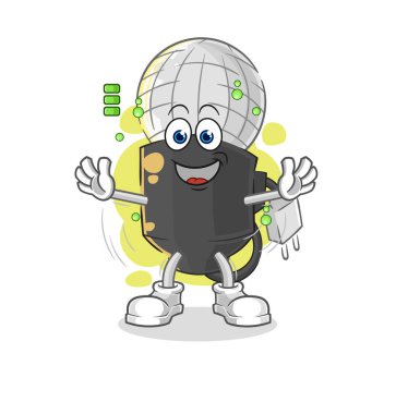 the mic full battery character. cartoon mascot vecto