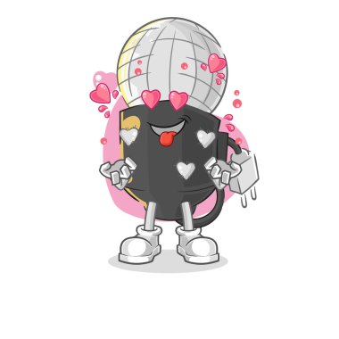 the mic fallin love vector. cartoon characte