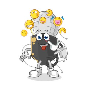 the mic laugh and mock character. cartoon mascot vecto