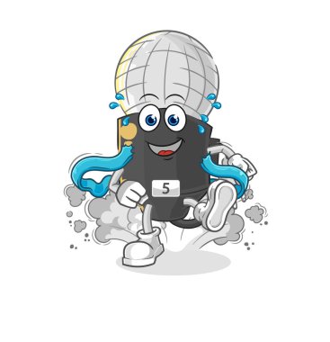 the mic runner character. cartoon mascot vecto