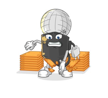 the mic karate mascot. cartoon vecto