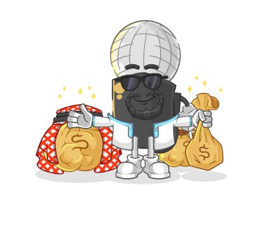 the mic rich arabian mascot. cartoon vecto