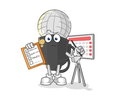 the mic schedule list vector. cartoon characte