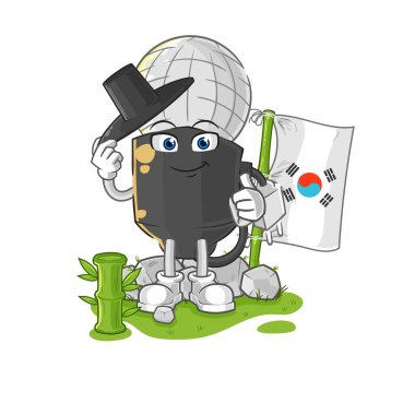 the mic korean character. cartoon mascot vecto