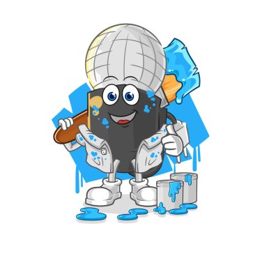 the mic painter illustration. character vecto