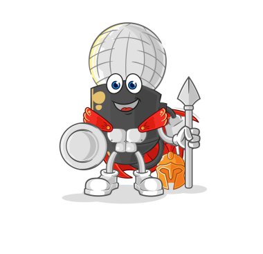 the mic spartan character. cartoon mascot vecto