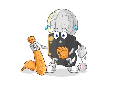 the mic baseball Catcher cartoon. cartoon mascot vecto