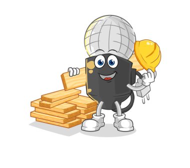 the mic builder vector. cartoon characte