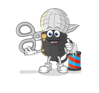 the mic barber cartoon. cartoon mascot vecto
